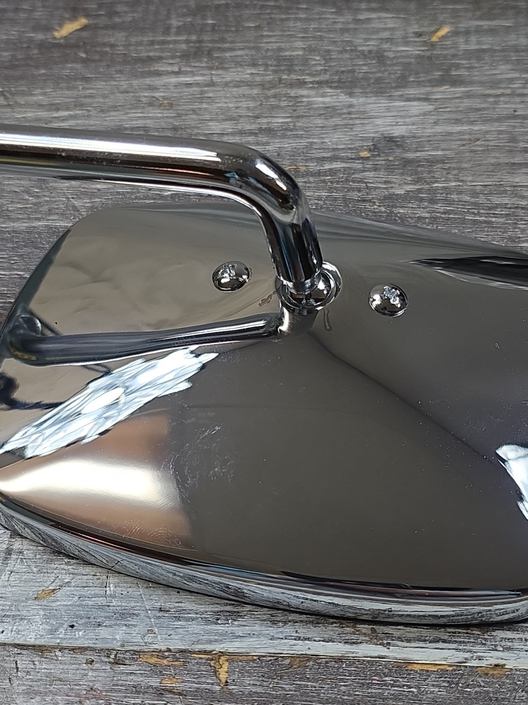 Emgo Universal Rear View Mirror Chrome Plain Short Stem Harley 20-21706