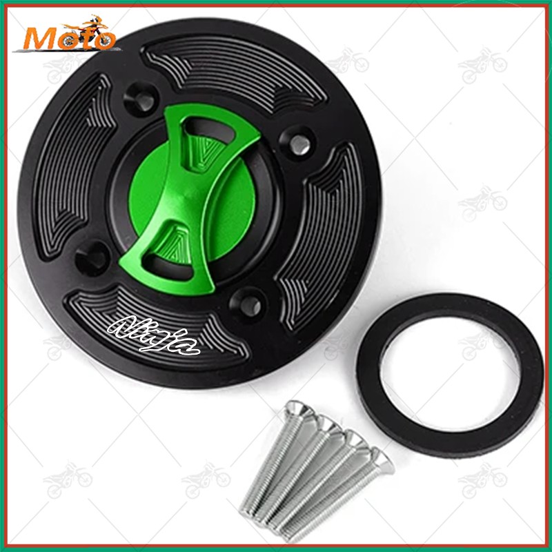 Keyless Fuel Gas Tank cap Cover For Kawasaki Ninja ZX6R 400R ZX10R ZX-4RR 1000SX