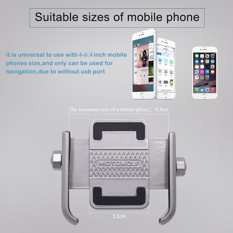 Cell Phone Mount Holder Motorcycle Bike Bicycle 360 Rotation Handlebar Install