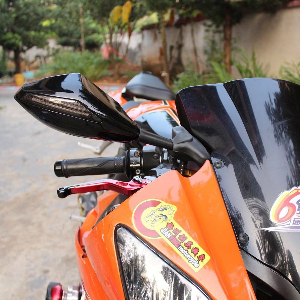 Dual-Light Rearview Mirror Universal Motorcycle Custom Modification Accessories