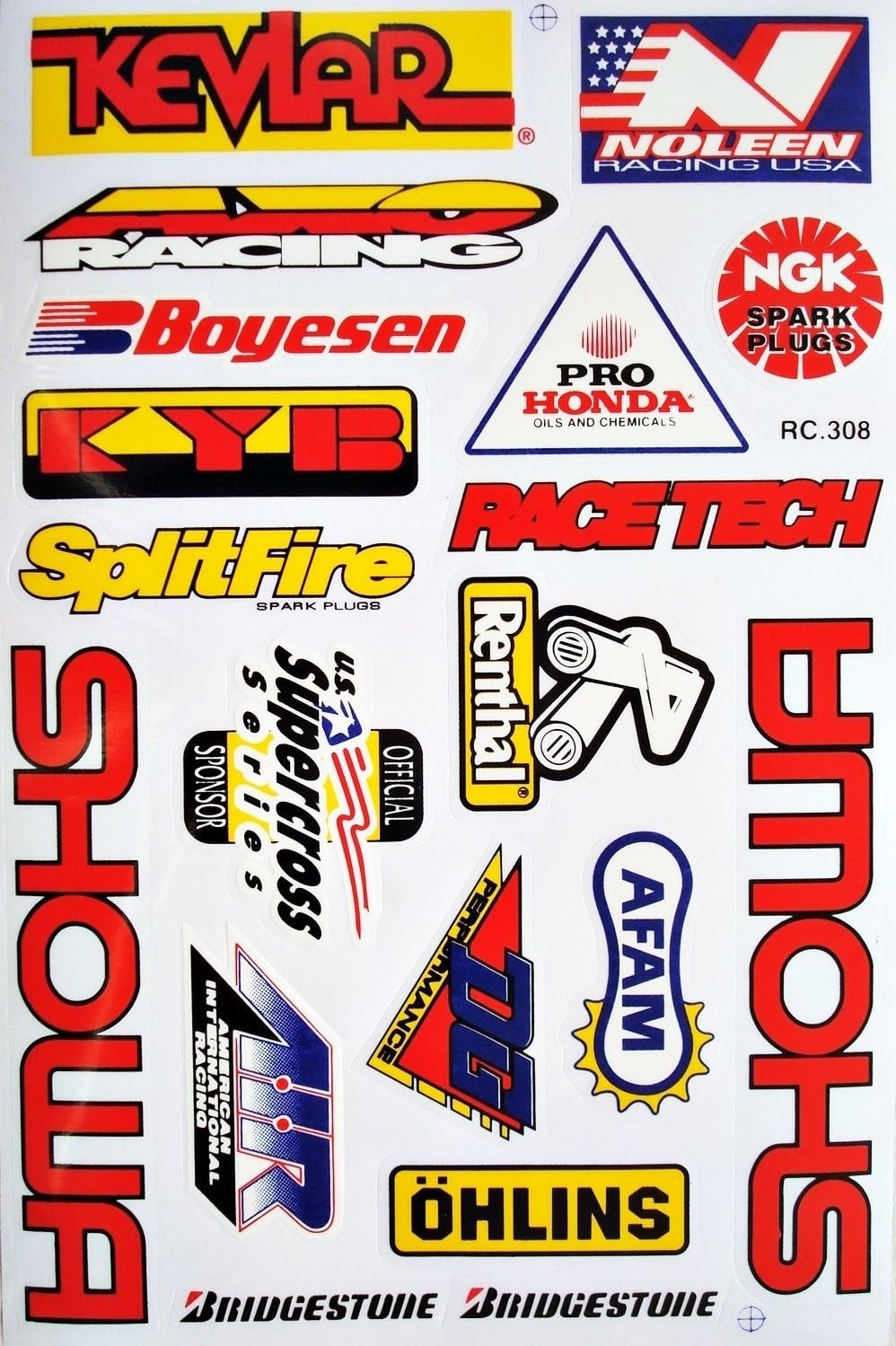 6 Sheet Dirt Bike Motocross ATV Vinyl Decal Sticker Set Weatherproof Die-Cut