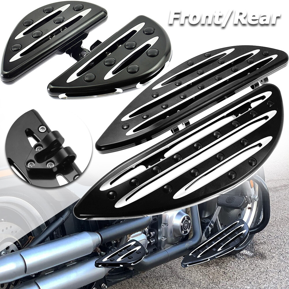 FRONT / REAR FOOTPEGS FLOORBOARDS FOOTBOARDS BOARDS FOR HARLEY TOURING SOFTAIL
