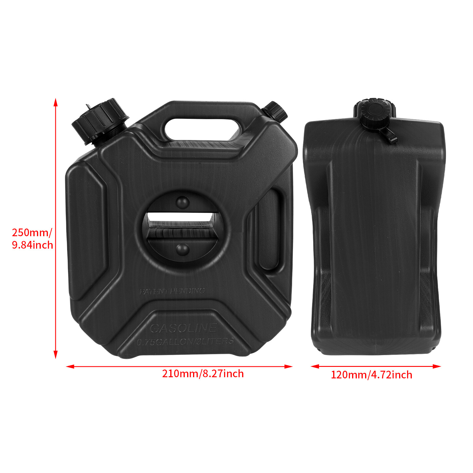 ABS 3L Fuel Tank Container Car Motorcycle Spare Petrol Storage Heavy Can Black