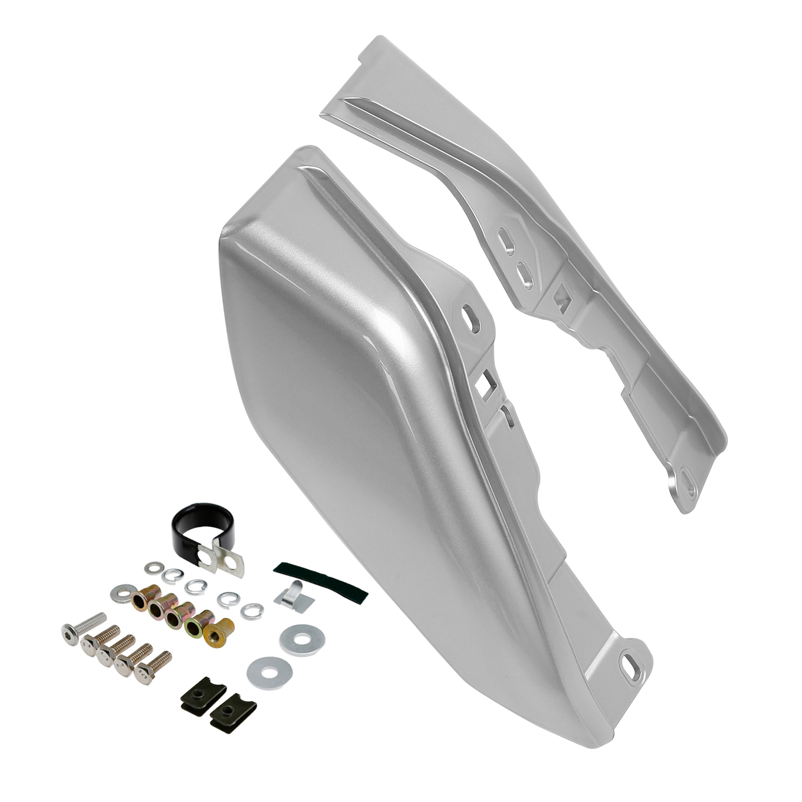 Mid-Frame Deflectors Fits For Harley Touring 09-23 Silver/Black Honeycomb Fade