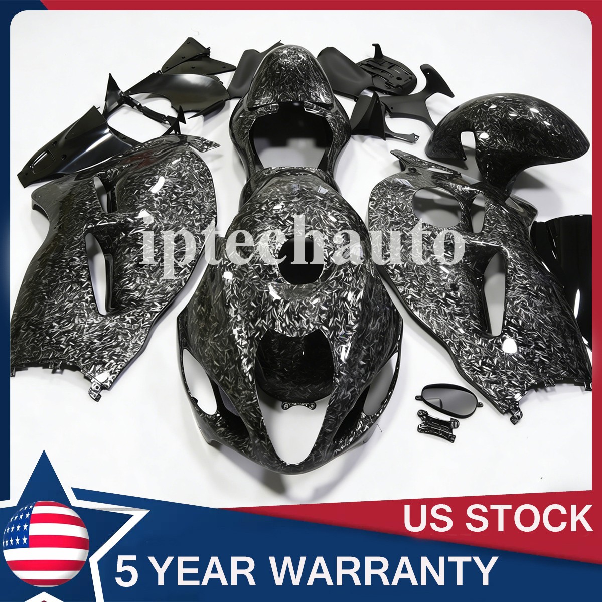 Black Forged Carbon Fiber Fairings+Tank For Suzuki Hayabusa GSXR1300 1999-07 US