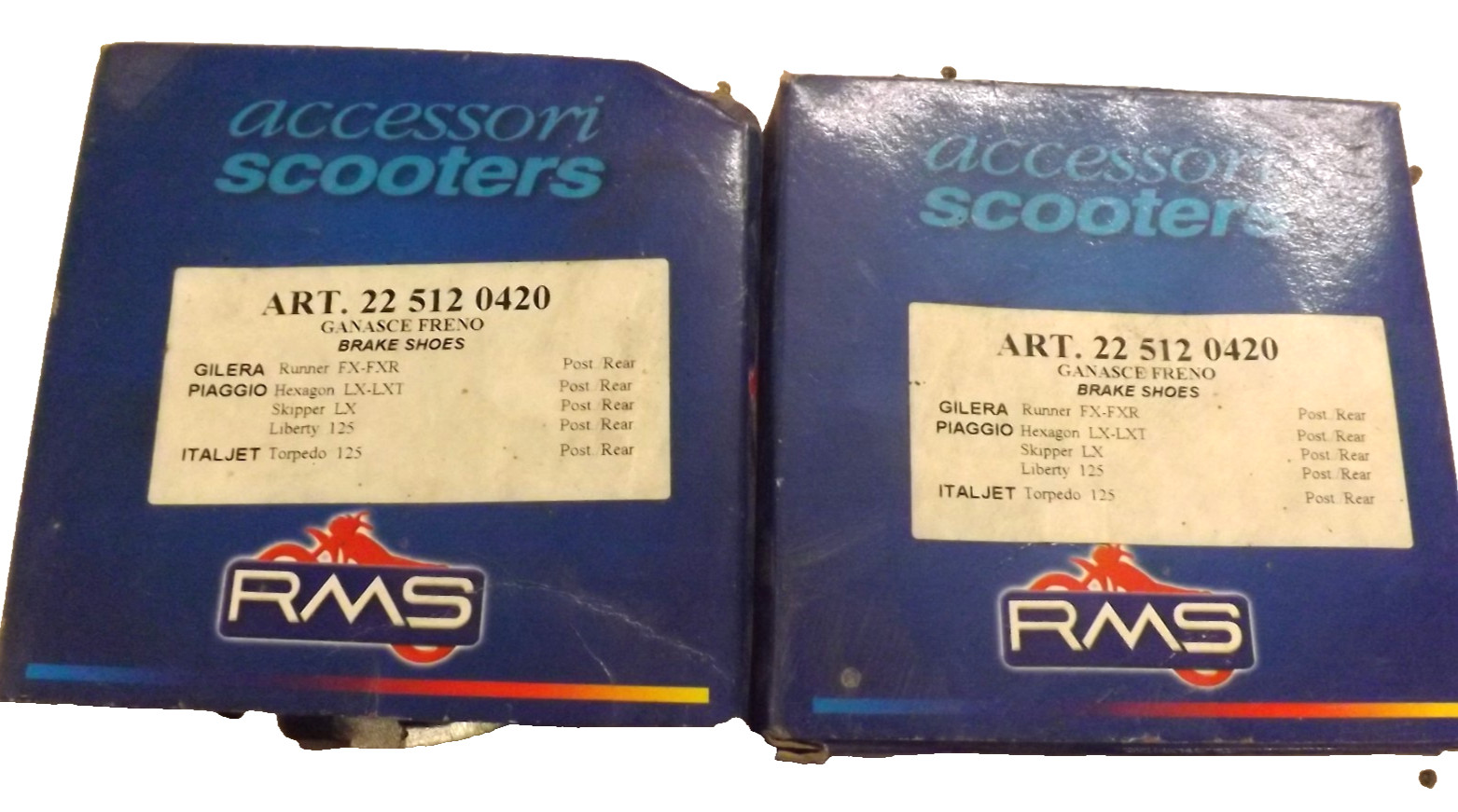 PIAGGIO REAR BRAKE SHOES & SPRINGS FOR SCOOTERS AS SHOWN ON THE BOX