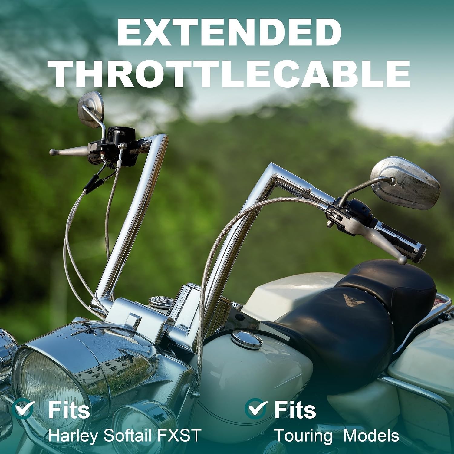 Harley Throttle Idle Cables 45.26″ Stainless Steel Braided 2000-2006 Touring