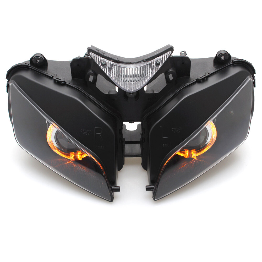 Fully Headlight Assembly HID Projector Amber Angel Eye for Honda CBR1000RR 04-07