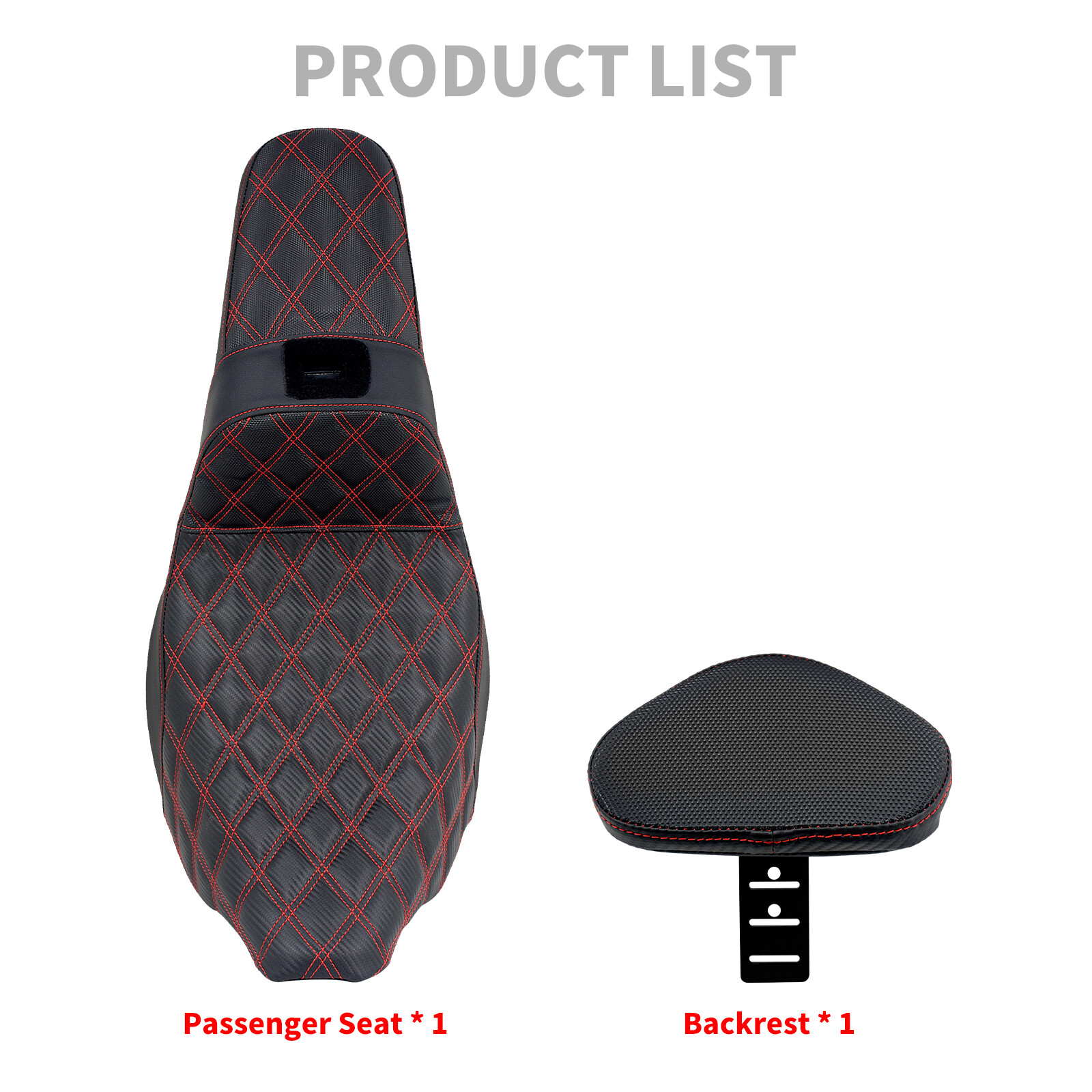 2 Up Seat w/ Driver Backrest Red Line For Harley Electra Road Street Glide 09-23