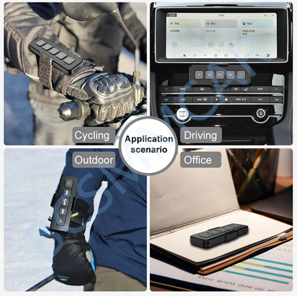 Bluetooth Remote Controller Media Button Motorcycle Switch Hands-free Waterproof