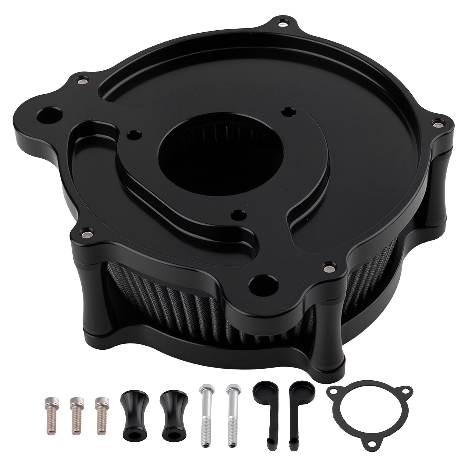 Black Air Filter System for Harley Dyna FXDLS 2017 CNC Billet Aluminum