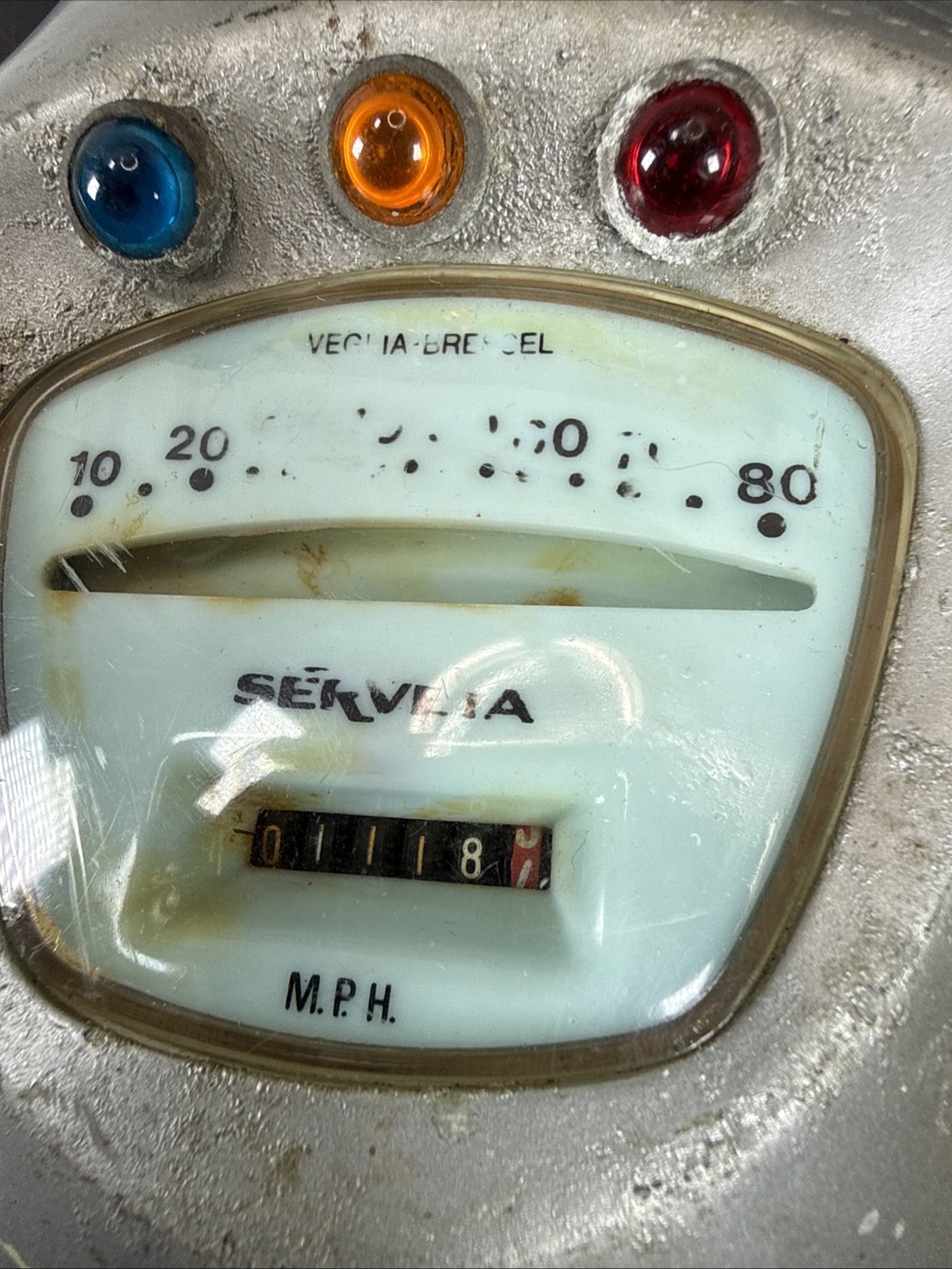 Vintage SERVETA JET 200 LAMBRETTA Scooter Speedometer & Headset Top Casing