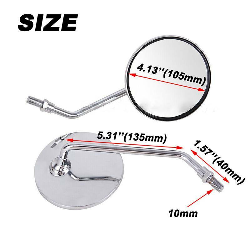 Motorcycle 10mm/M10 Chrome Round Rearview Mirror for Triumph Bonneville 650 T120
