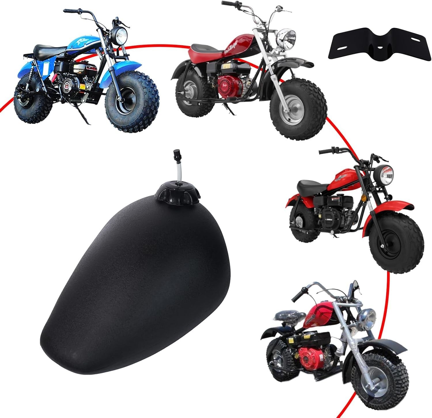 Black Real Gas Fuel Tank for Mini Baja Heat Warrior Hawg Ty 196cc Mini Bike