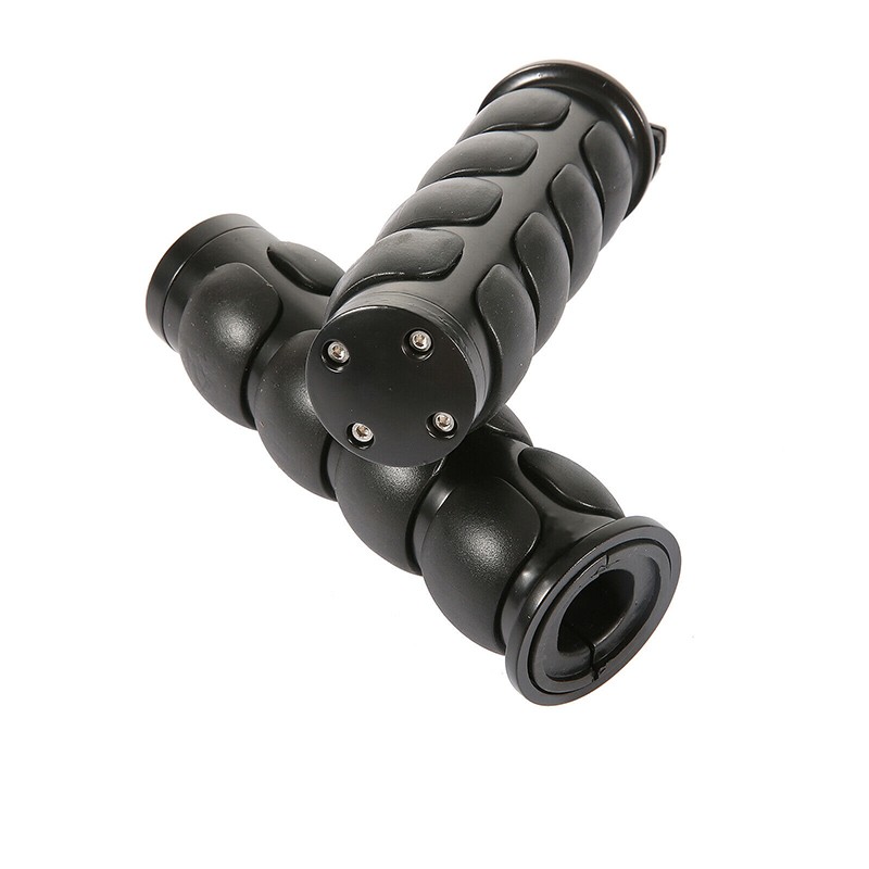 1 Inch Handlebar Hand Grips Black CNC Aluminum Pair For Harley Cruiser New