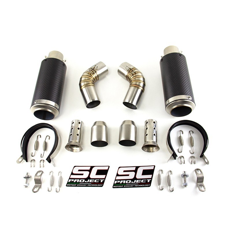 Slip for Ducati Monster 696 796 795 1100 Exhaust System Mid Pipe Carbon Muffler