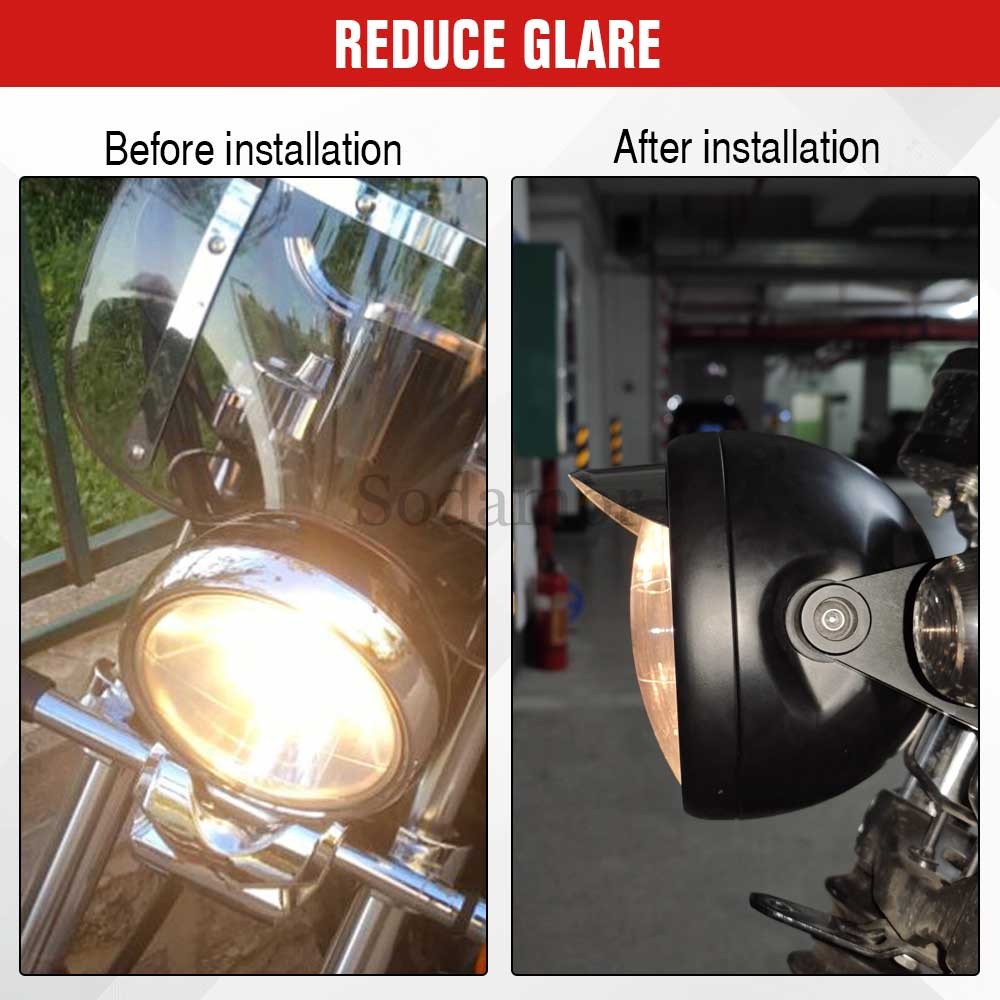Chrome 7-inch Headlight Visor Fit for Honda Kawasaki Suzuki Yamaha Indian Chief