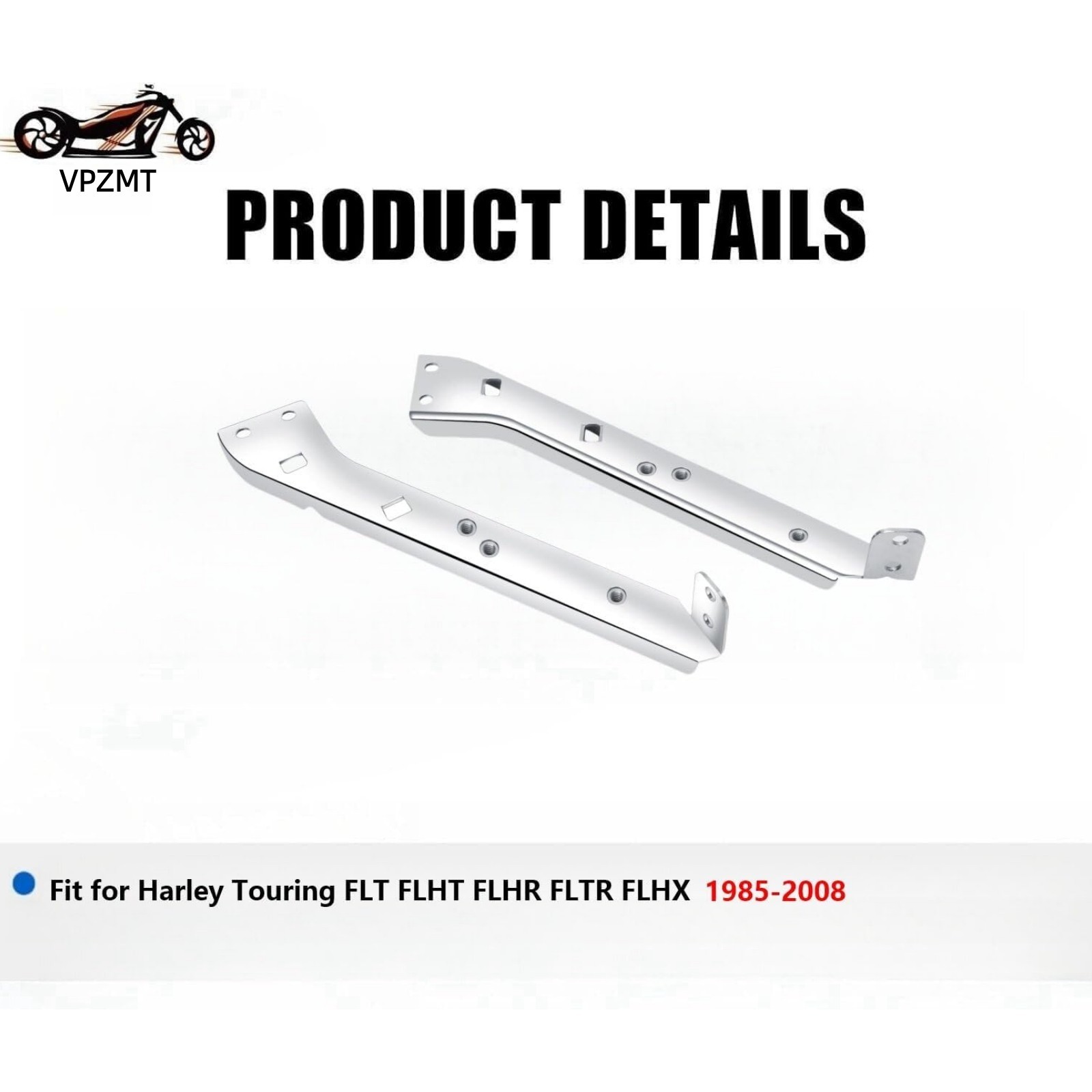 Chrome Saddlebag Rail Support Bracket Left & Right Side Fit for Harley Touring