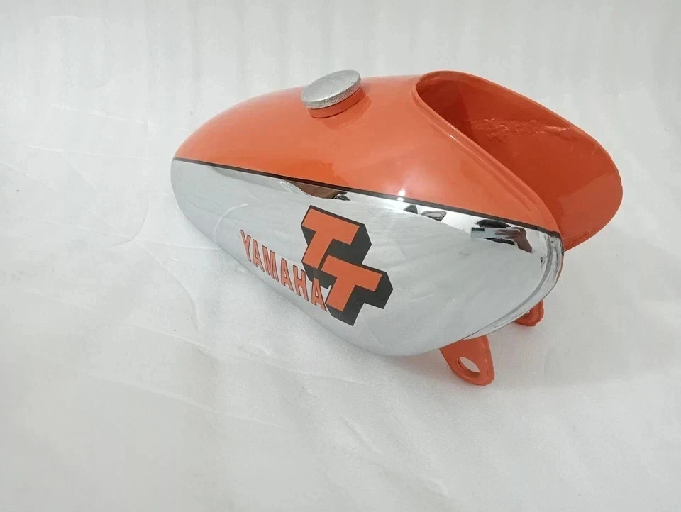 Yamaha XT TT 500 Polished & Orange Painted Aluminium Petrol Fuel Tank 1N5, 1977