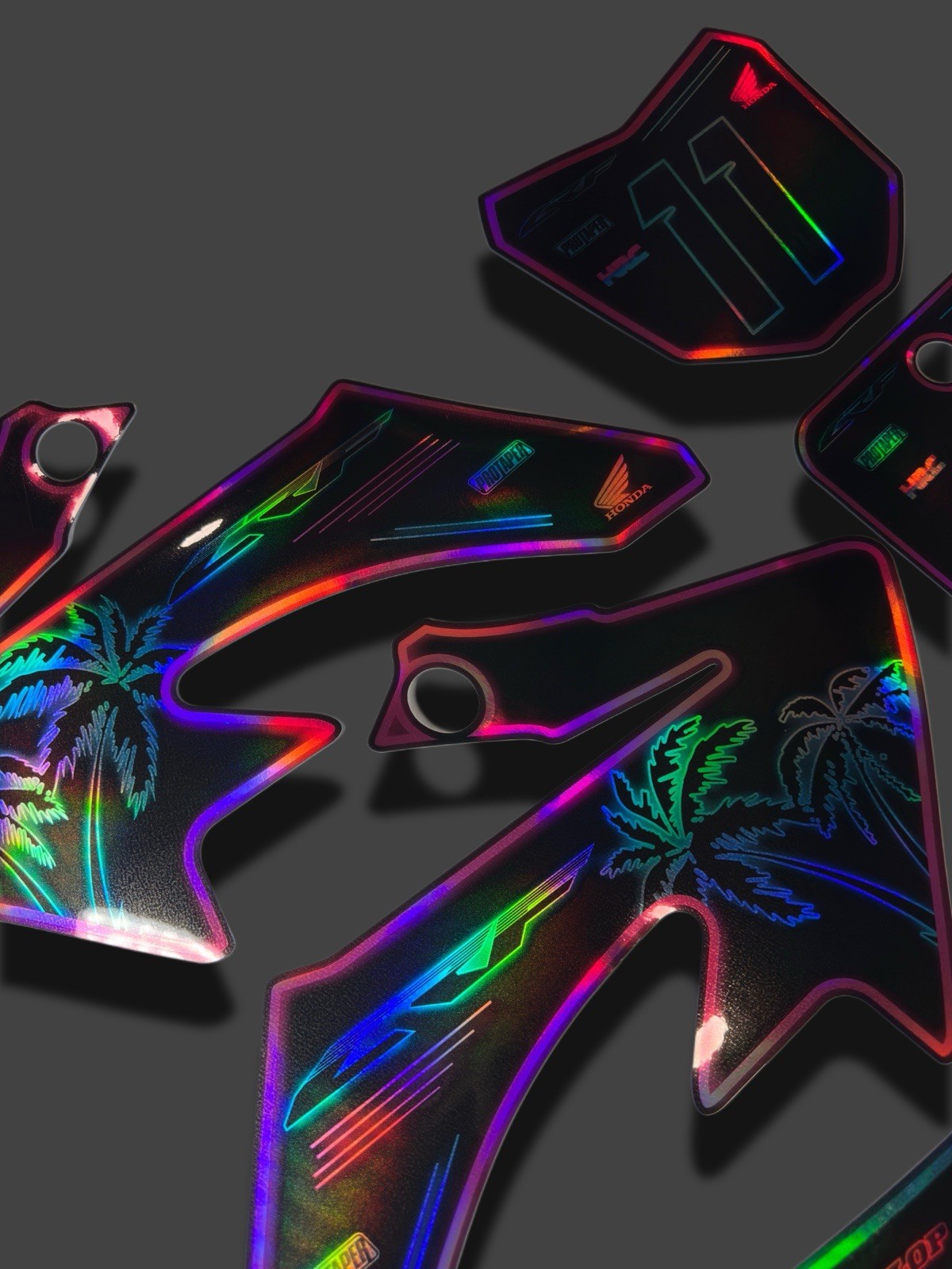 HONDA CRF50 GRAPHICS KIT DECALS THICK & HIGH GLOSS( HOLOGRAPHIC)