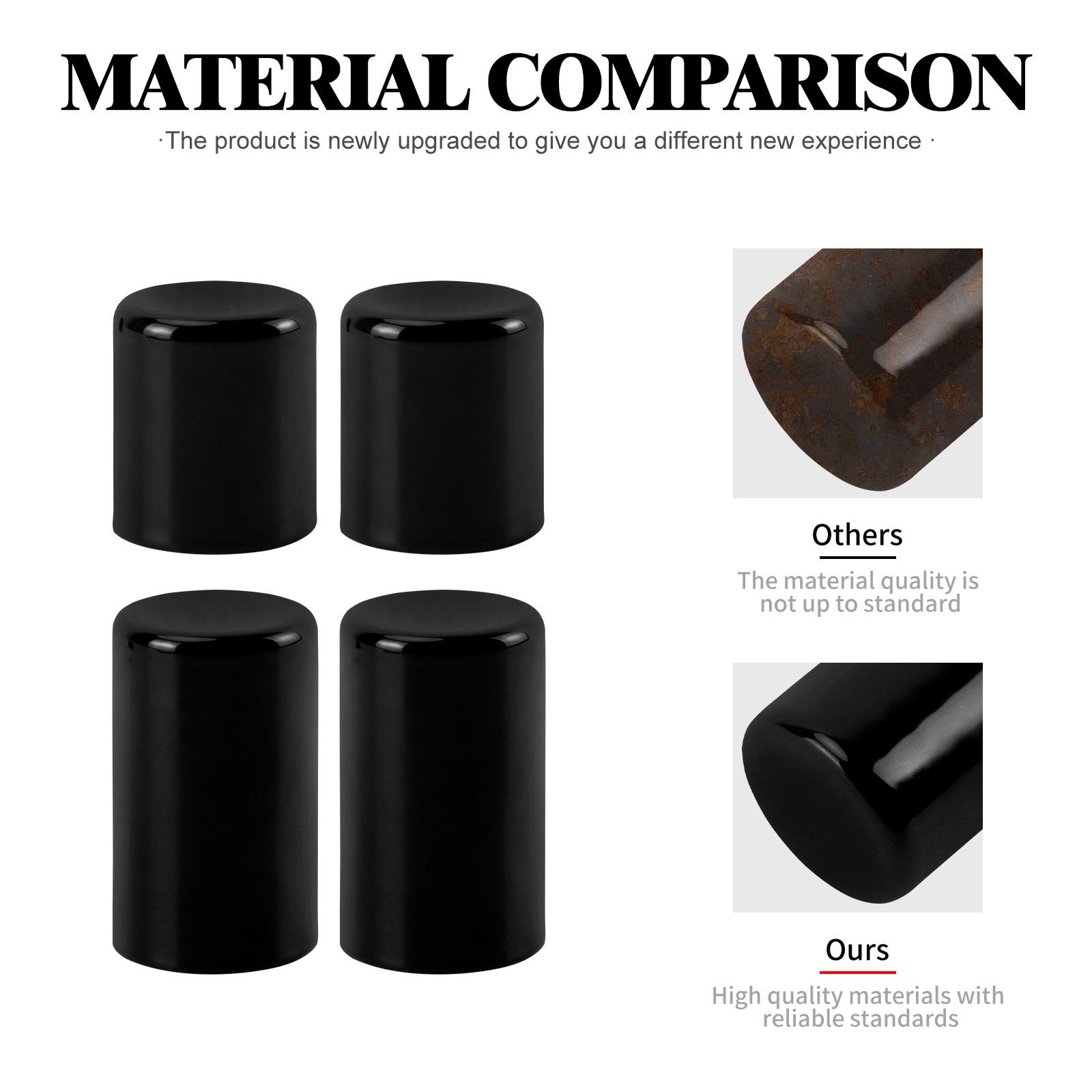 4x Black Docking Hardware Magnet Point Covers Caps For Harley 2009-2025 Touring