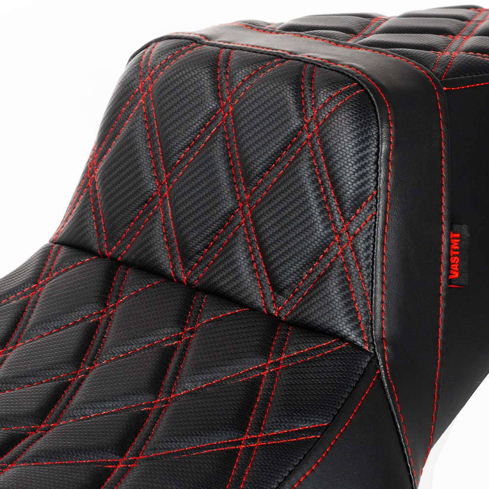 Diamond Red Stitching Gel Seat For Harley Road King Models 1997-2007 FLHR / FLHX