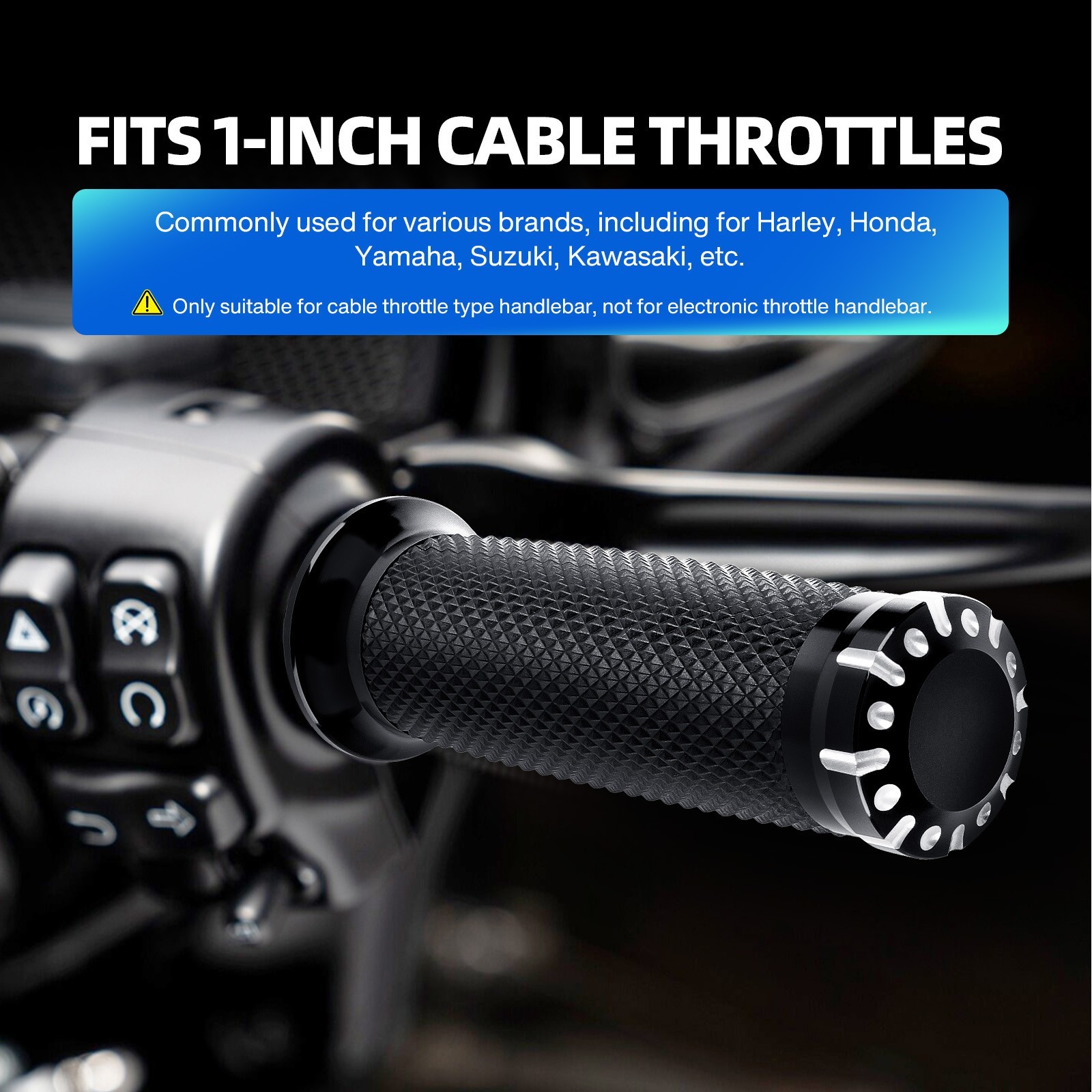 1″ Inch-Handle Bar Hand Grips For Harley Touring Electra Glide Road King Softail