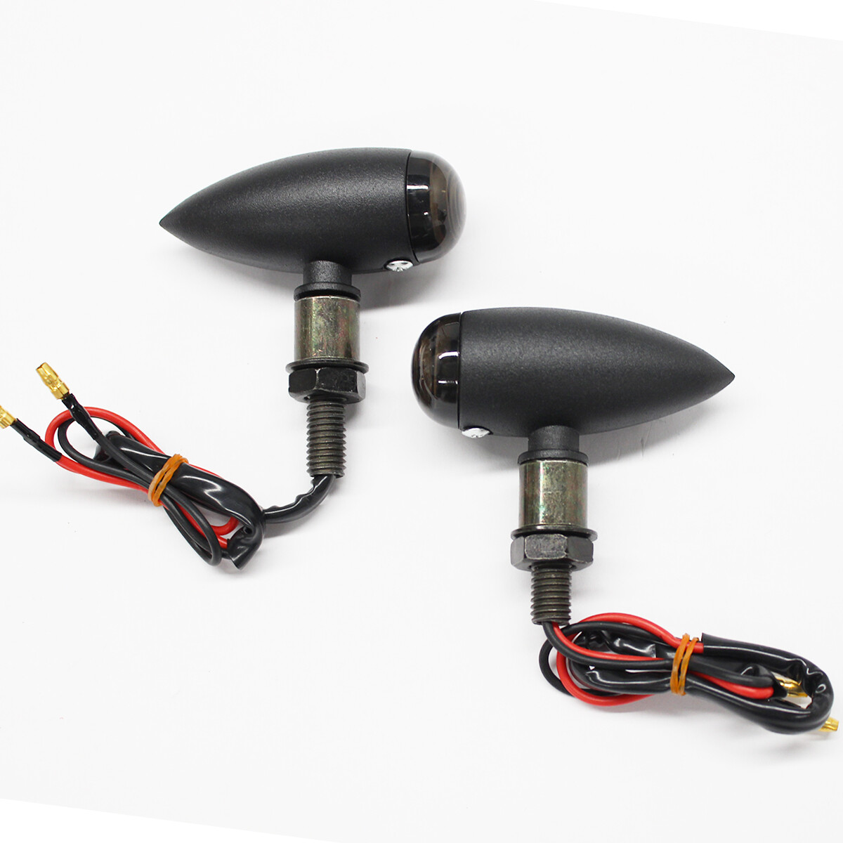 For Honda Bobber Turn Signal Heavy Duty Cast Metal Bullet Amber Indicator Lights