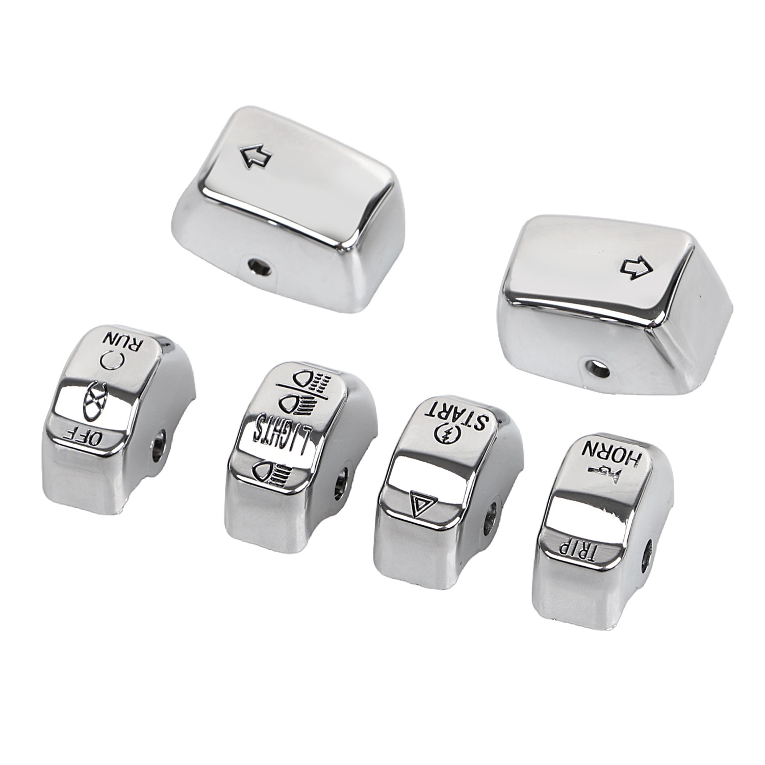 Chrome ABS Switch Housing Button Cap For Harley Softail Dyna Fat Bob Low Rider