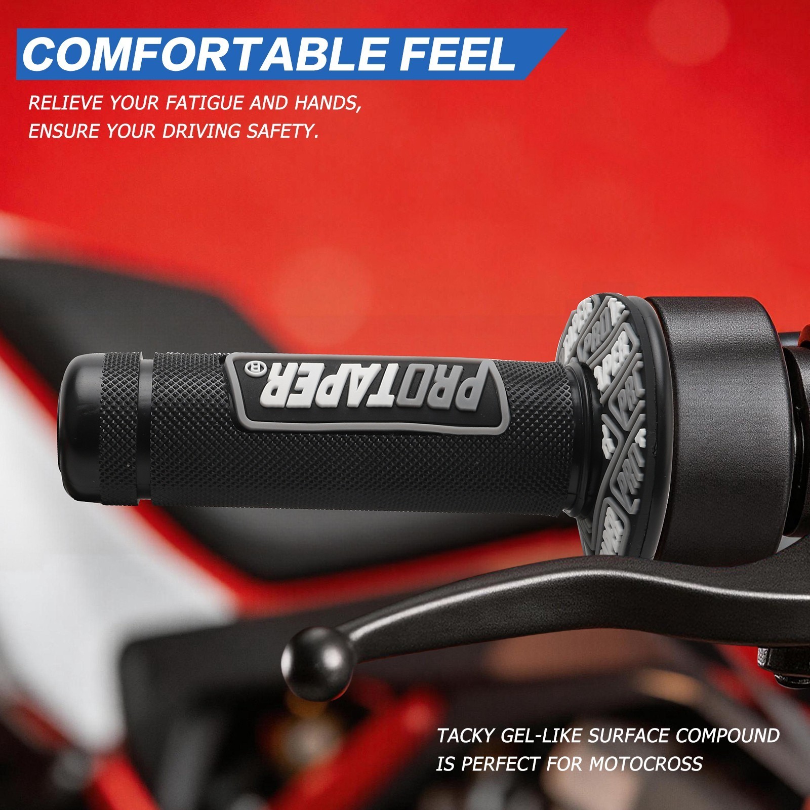 Pair 7/8″ Motorcycle Rubber Hand Grip Motocross For ProTaper Handlebar Grips