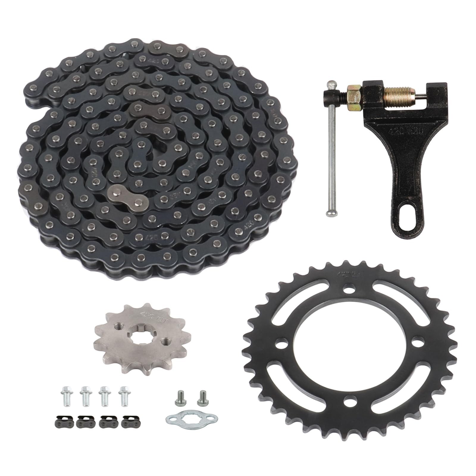 420 120 Links Chain & Sprocket Set 35T 76mm & 13T 17mm for 50-125cc ATV Go Kart
