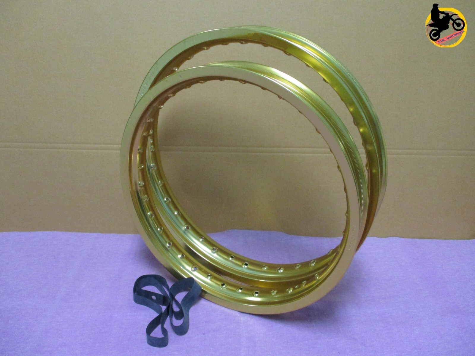 SUZUKI GS550 GS650 GS750 GS1000 ALU GOLD F+ R WHEEL RIM SET SERIES7 *nan4130*