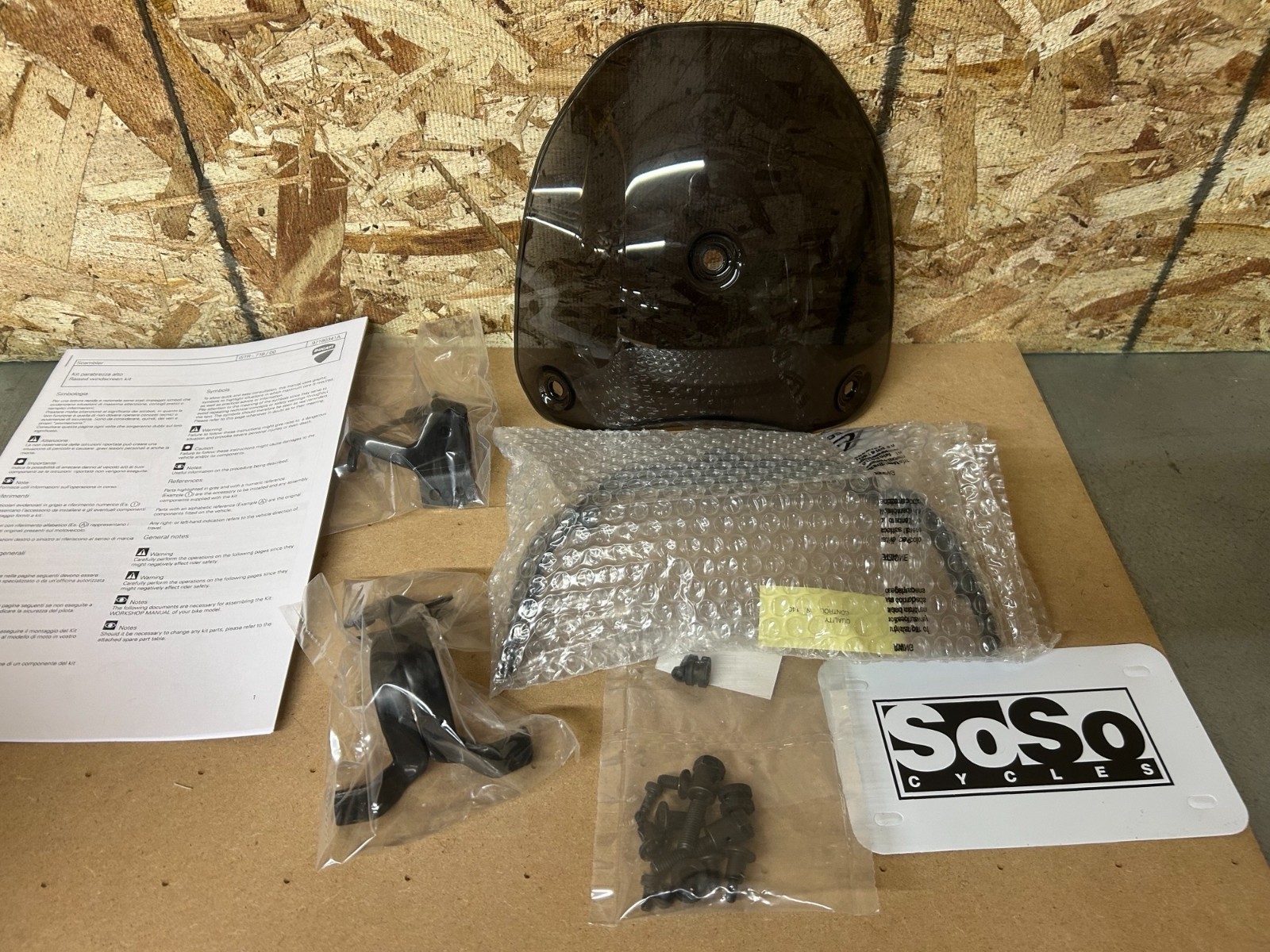 Ducati Scrambler Smoked Windshield kit Classic Icon #97180341A NEW