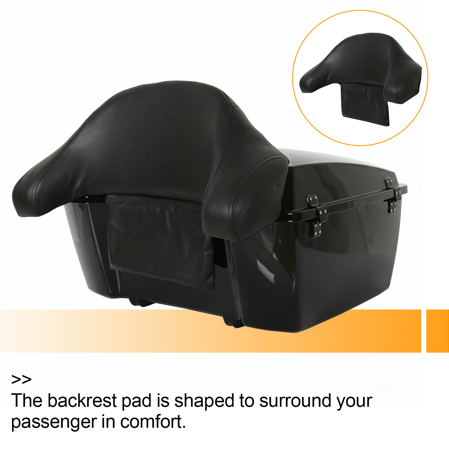 13.7″ King Pack Trunk W/Backrest For Harley Touring Street Road Glide 1997-2013