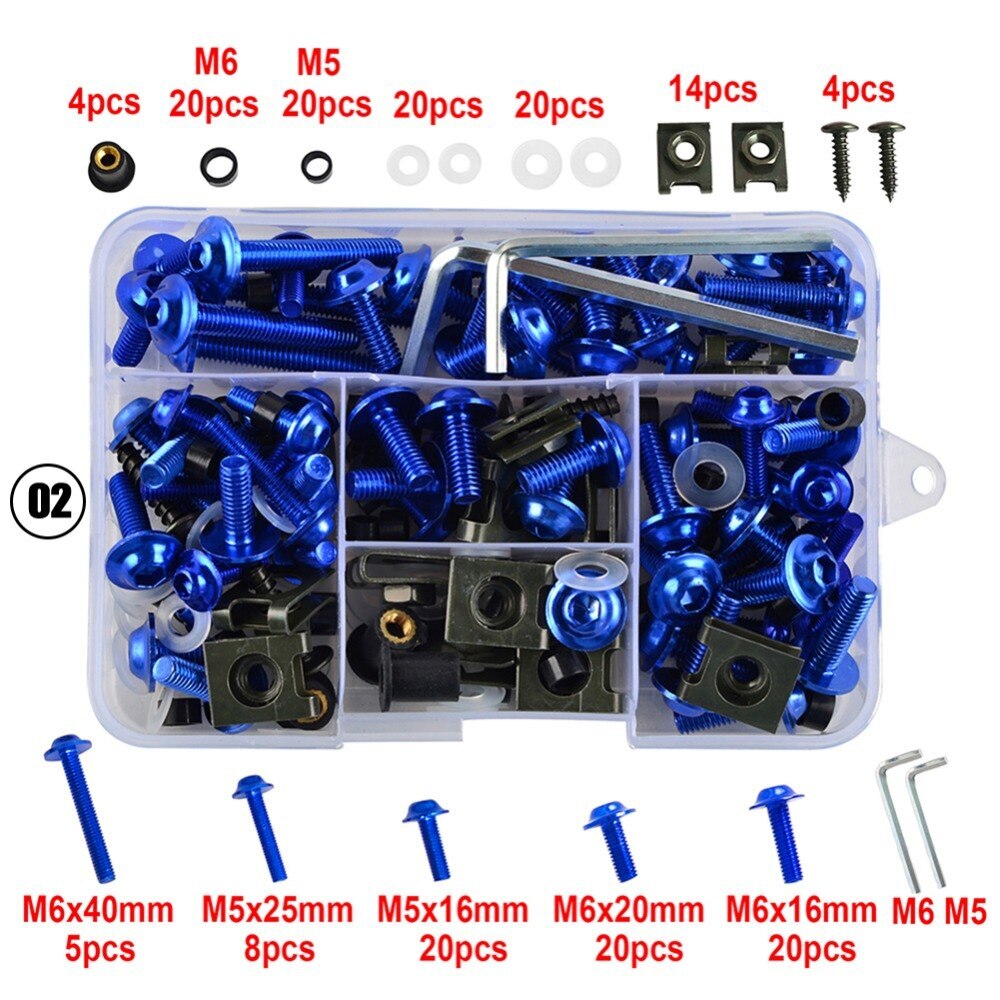 Complete Fairing Bolts Kit Screws For Kawasaki Ninja 250 300 400 650 ZX6R ZX10R