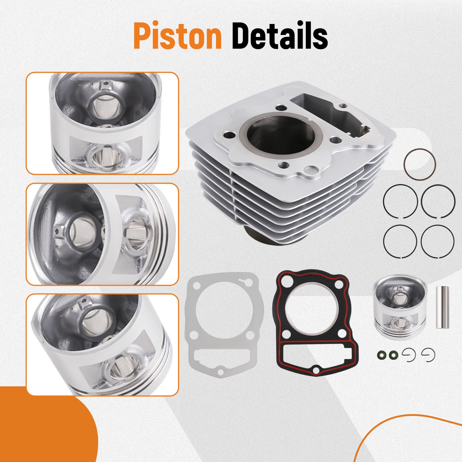 56.5mm Bore Cylinder Kit for Honda CL125S SL125 1971-1974 Engine Rebuild Set