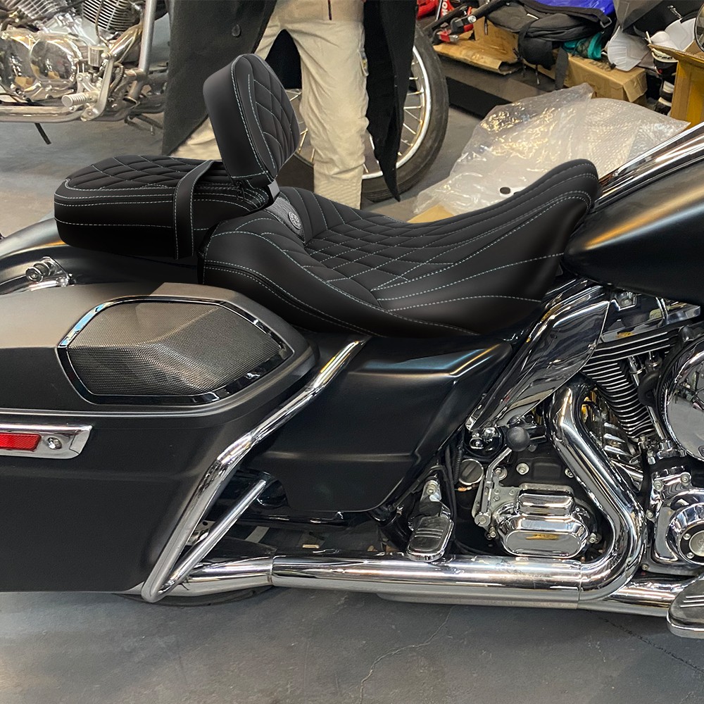 For Harley Road King Road Glide 2009-2023 New Upgrade Seat & Backrest Pad 1 set