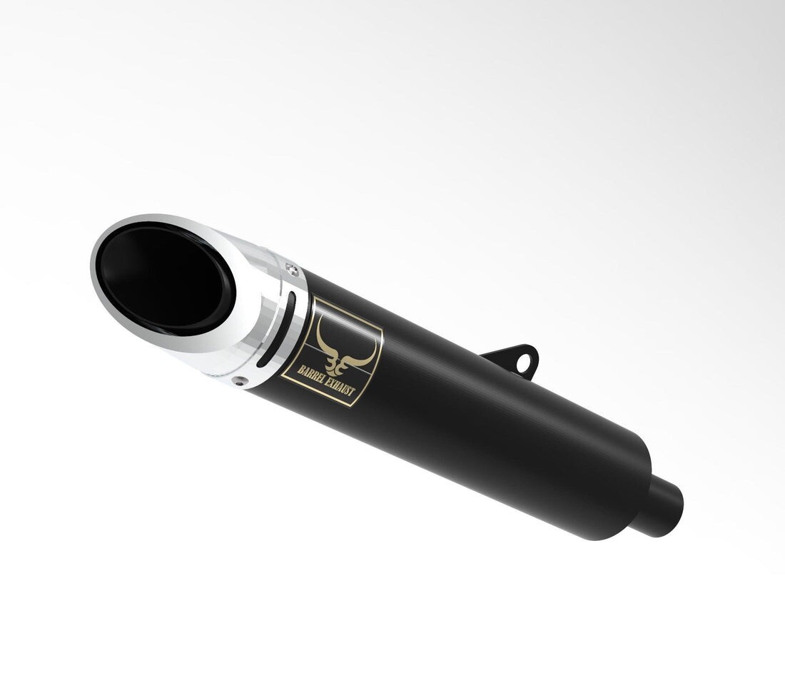 “BARREL TRAIL EXHAUST, BLACK” FIT FOR ROYAL ENFIELD METEOR 350