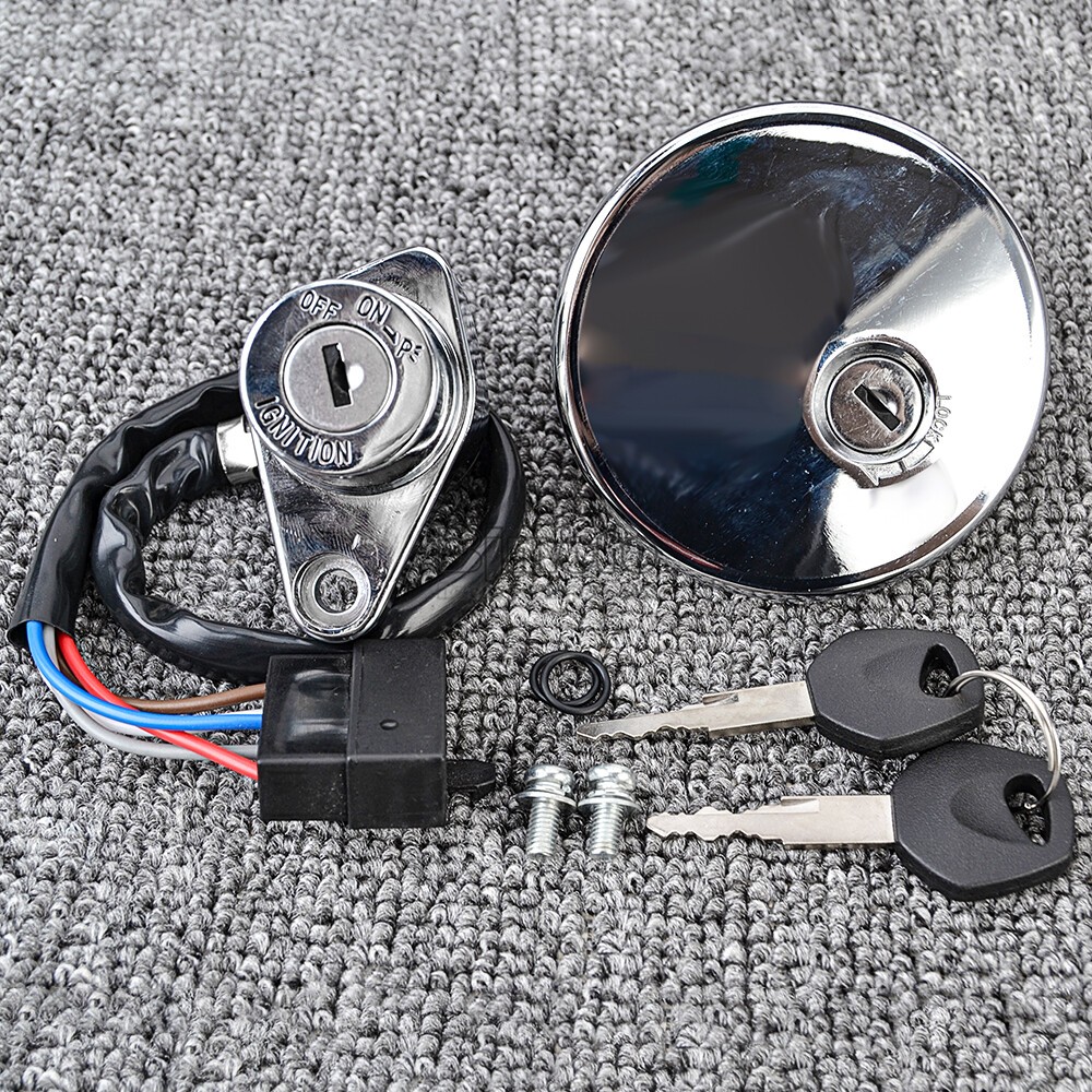 Ignition Switch Fuel Gas Cap Keys Set for Kawasaki Vulcan 400 800 Vulcan 500 LTD