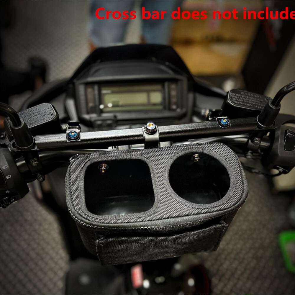 Storage Bag Organizer Pocket Cup Holder For Motorcycle Front Handlebar Crossbar