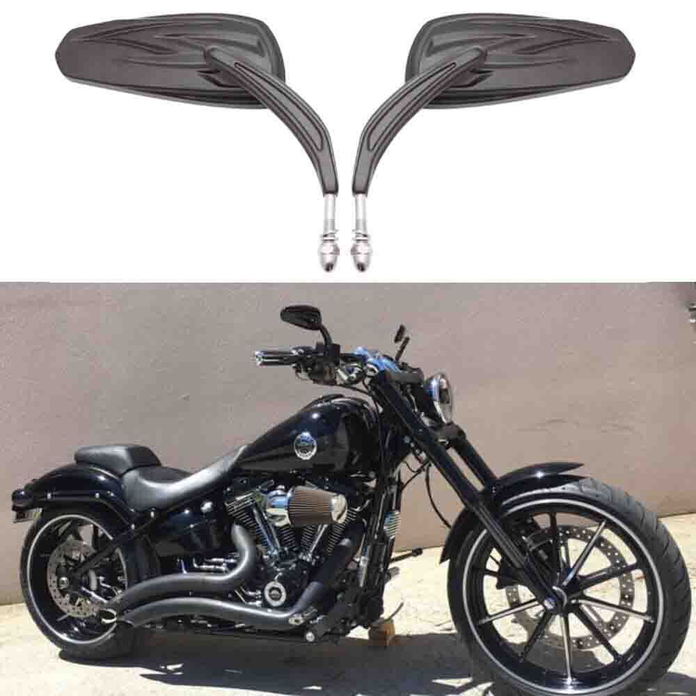 For Harley Breakout FXSB Street Glide FLHX Motorcycle Rear View Mirrors Black