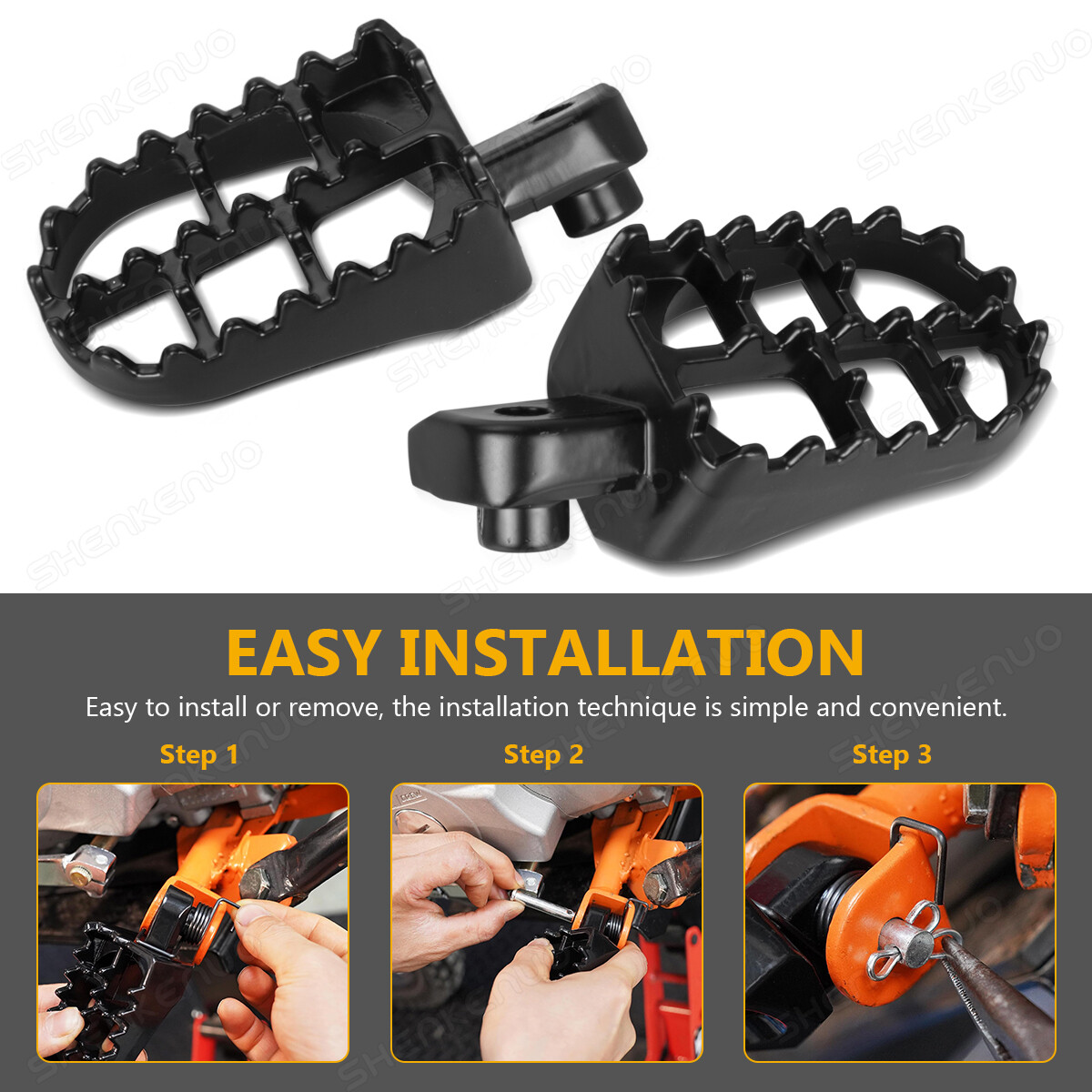 2x Motorcycle Foot Pegs Pedal Pad Footrest Footpegs Dirt Bike US Shipping