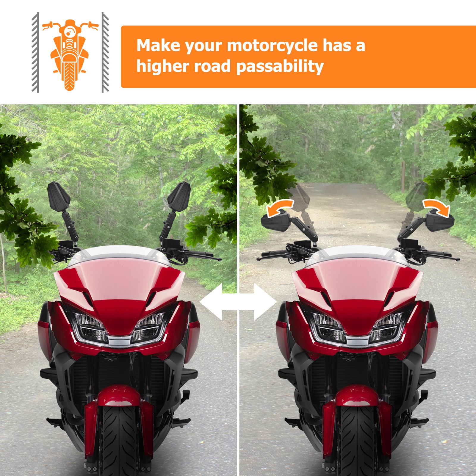 For Dirt Bike Dual Sport Pair Adventure Motorcycle Mirrors 7/8″ Hanlerbar Mount