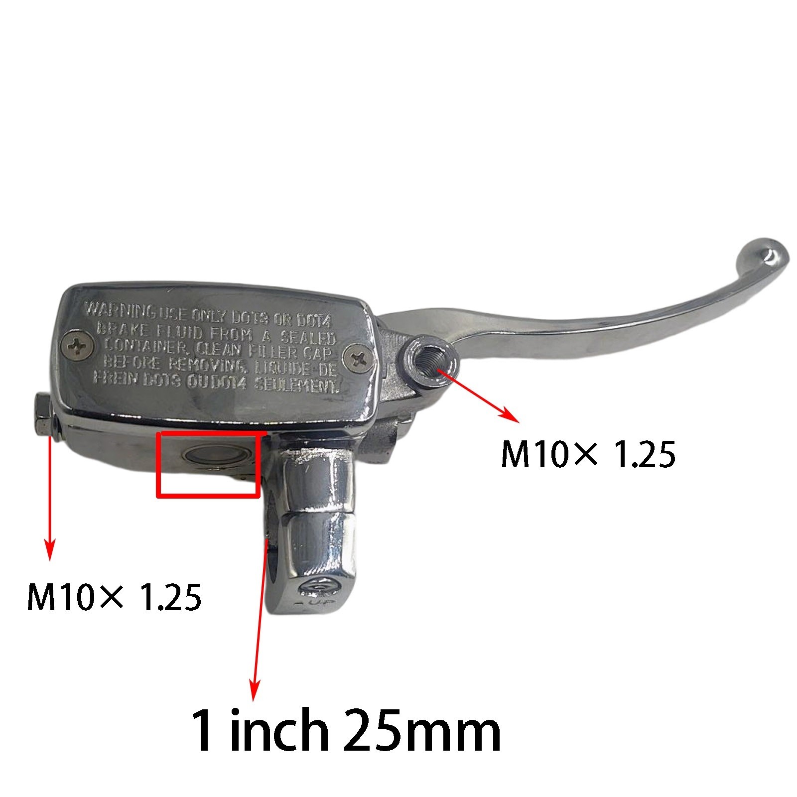 US 1″ Motorcycle Handlebar Hydraulic Brake Master Cylinder Clutch Lever Chrome