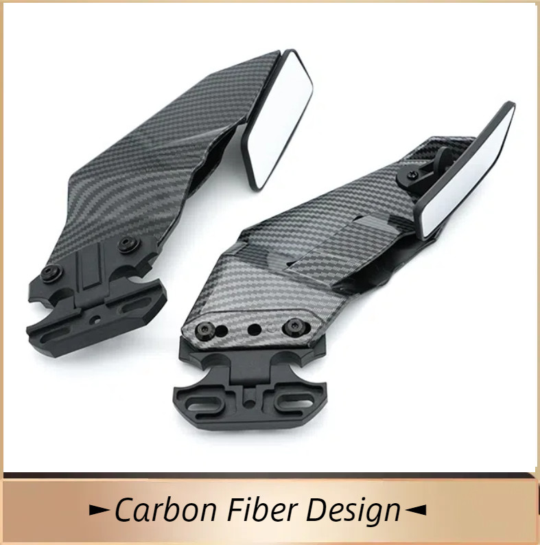 Carbon Fiber Style Black Wind Wing Rearview Mirrors for Suzuki TL1000R 1998-2003
