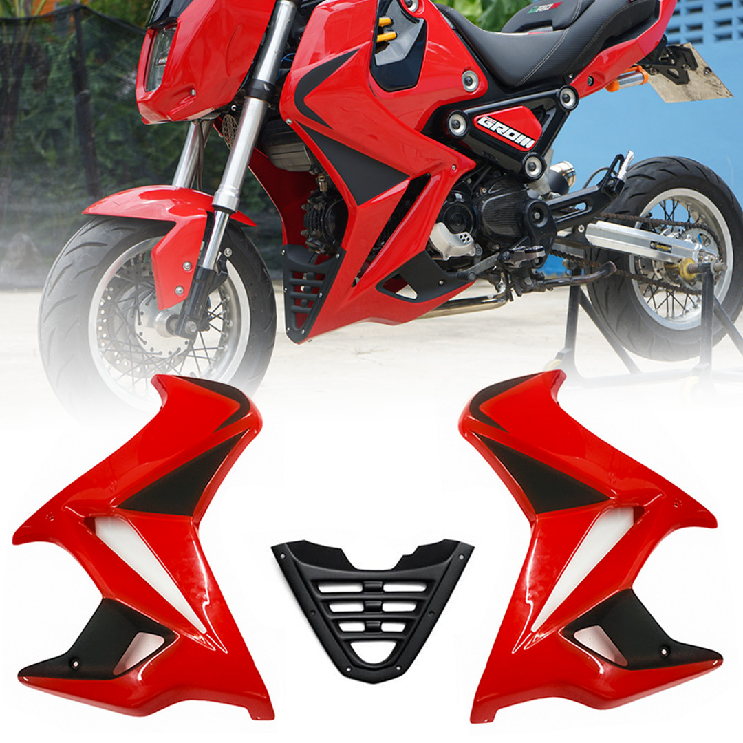 RED SET FAIRING BELLY PAN SIDE FRAME GUARD BODY FIT FOR HONDA GROM 125 2021-2024