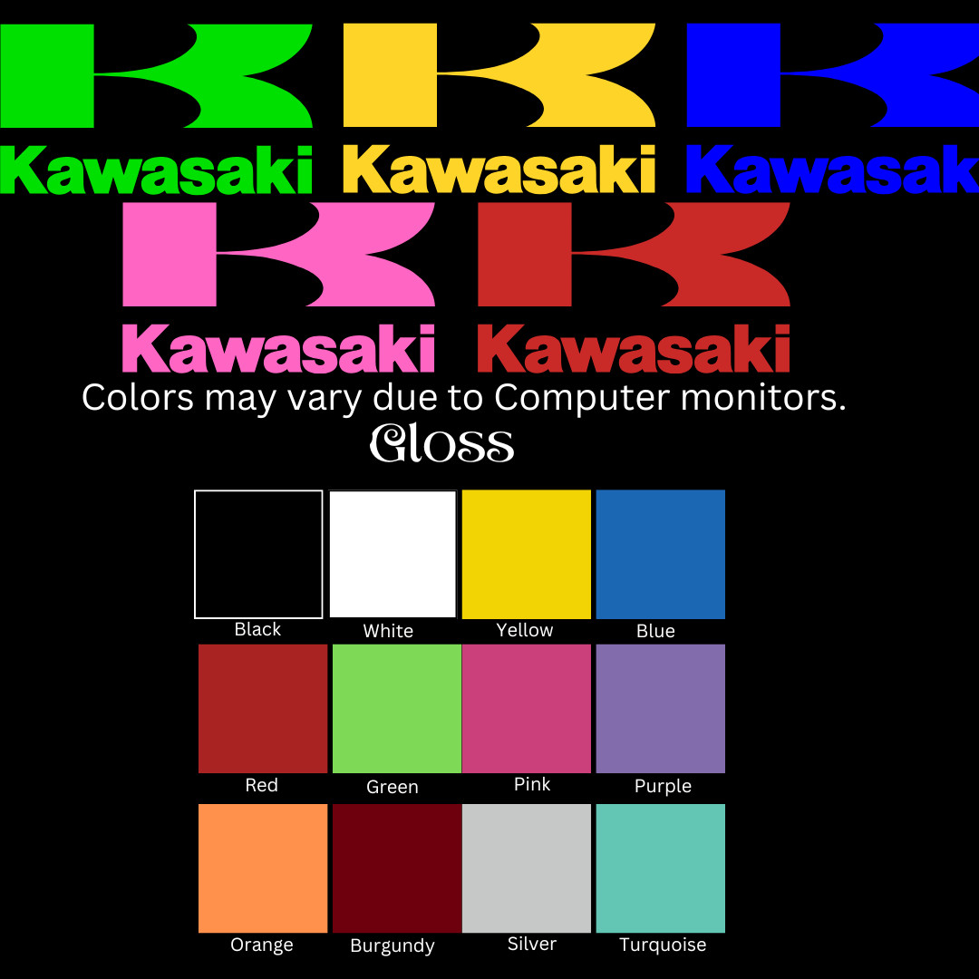 Kawasaki Vinyl Decal Sticker – Motorcycle Graphic, Racing Logo, Bike Accessory