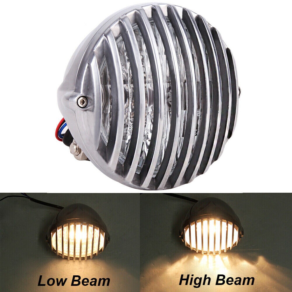 Motorcycle Chrome Front Headlight For Harley Chopper Bobber Cafe Racer Cruiser