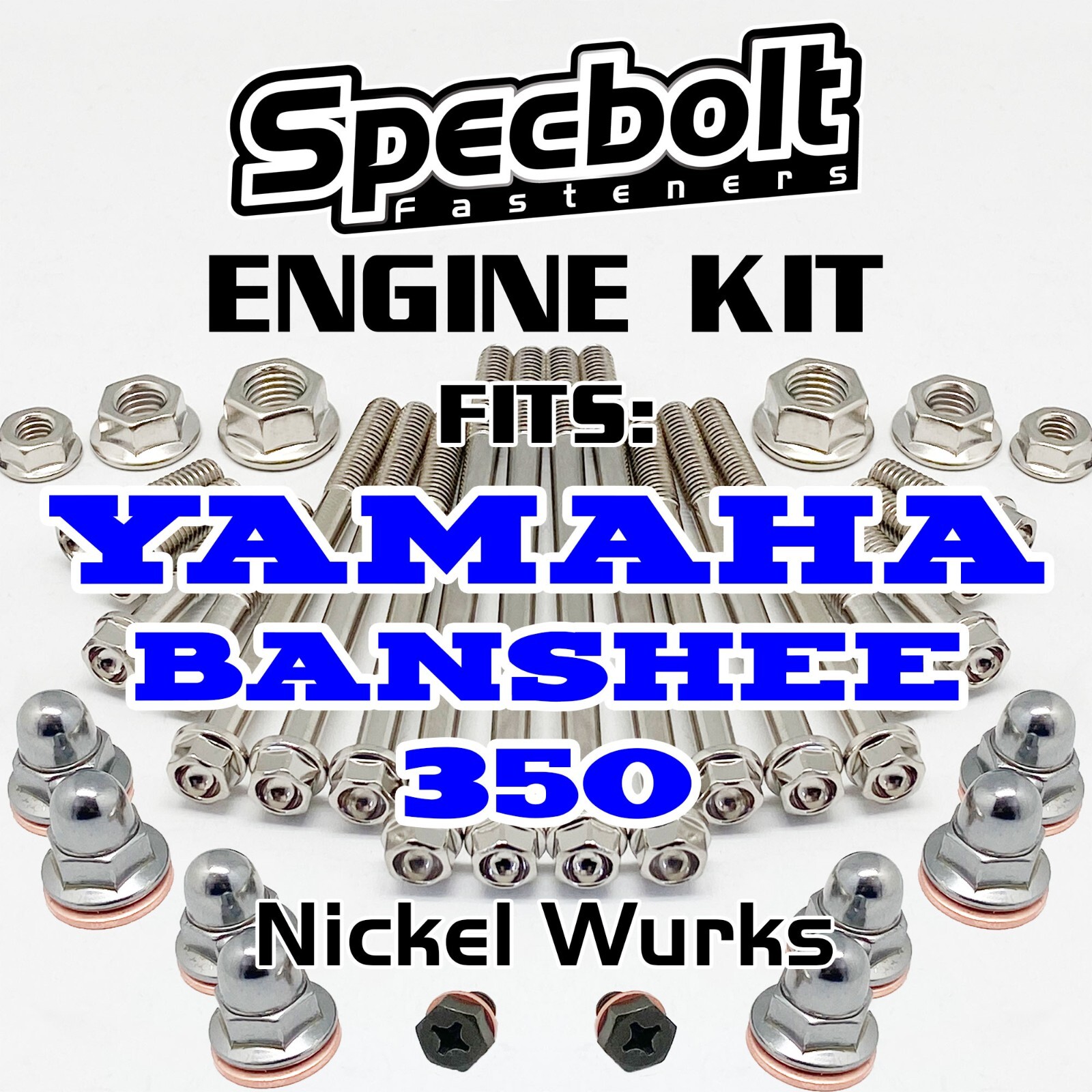 NICKEL YAMAHA BANSHEE ENGINE BOLT KIT YFZ350 HEAD CYLINDER CRANKCASE CLUTCH MAG