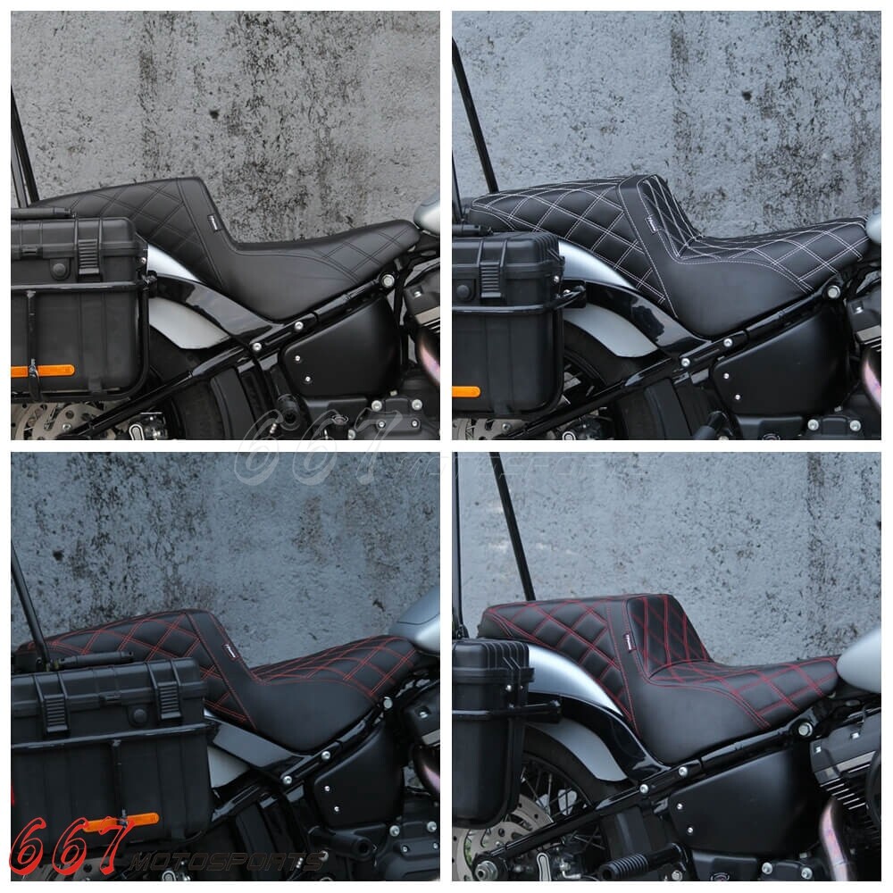 For Harley Street Bob 107 FXBB FXBBS 114 2018-2025 Gel Pad 2-Up Seat Club Style